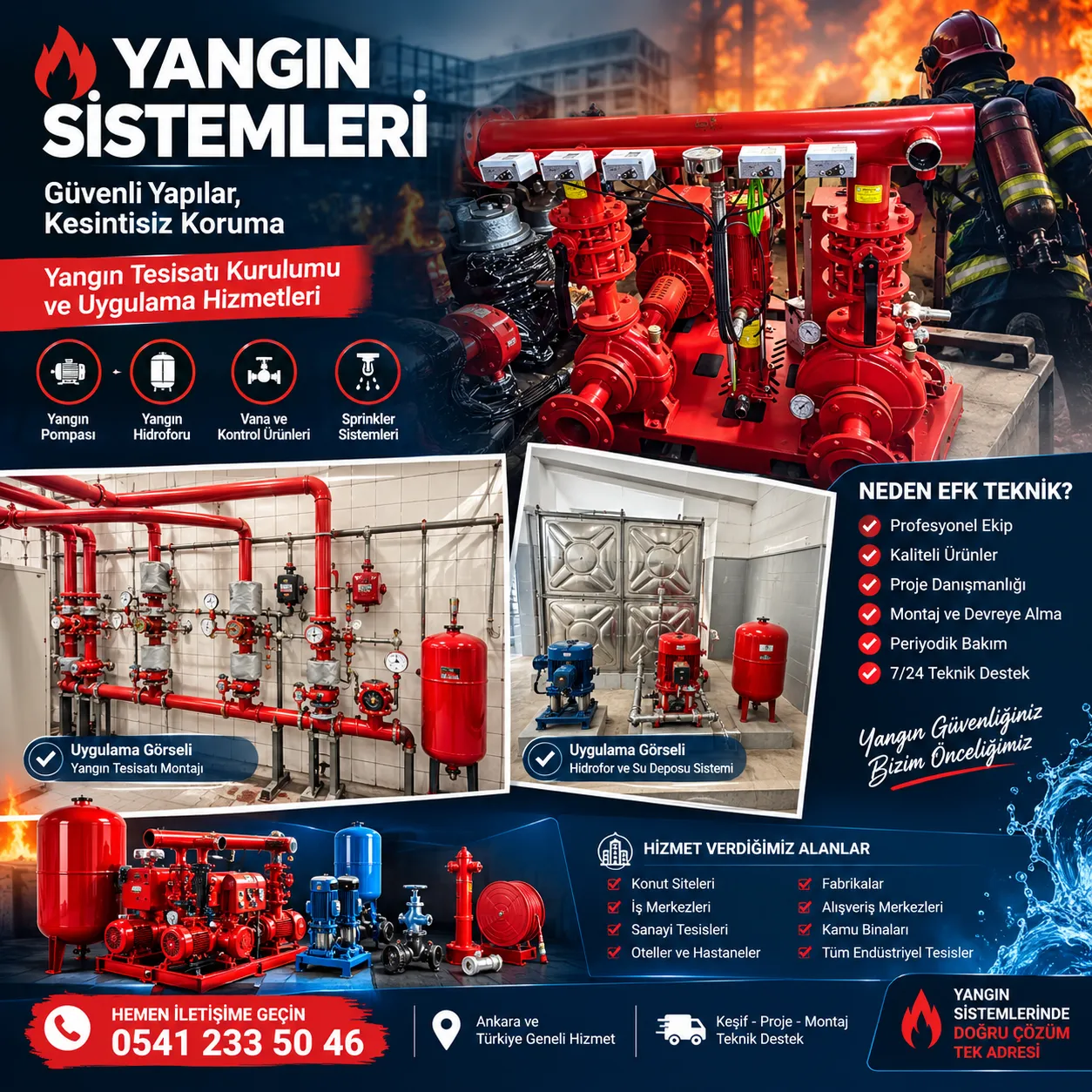 Profesyonel Yangın Sistemleri ve Kurulumu | EFK Teknik