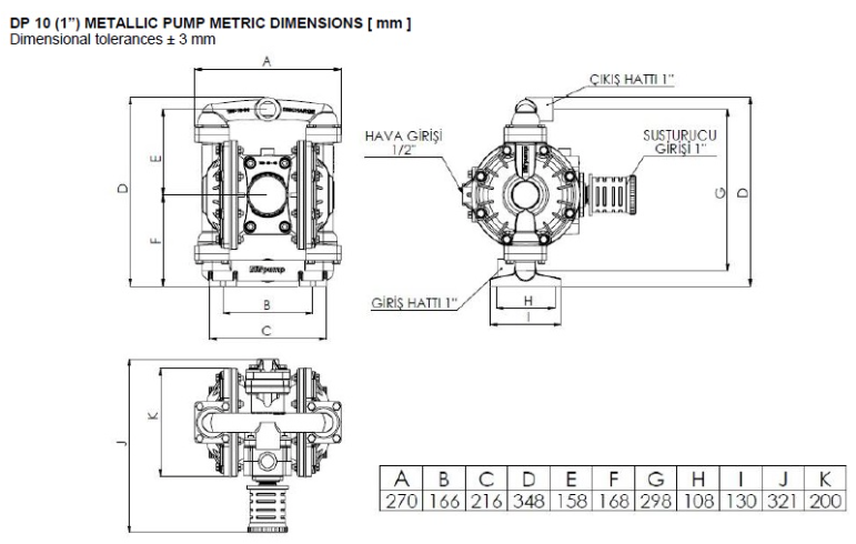 DP10 METALİK DİYAFRAMLI POMPA