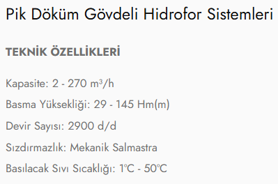 KPDR Tipi Pik Döküm Gövdeli Hidrofor Sistemleri