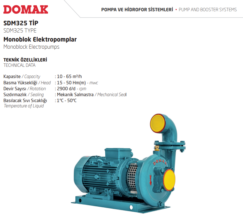 SDM325 Monoblok Elektropomplar