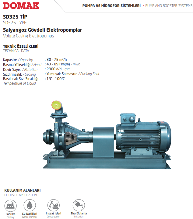SD325 Tip Salyangoz Gövdeli Elektropomplar