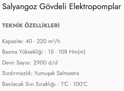 SD430B Tip Salyangoz Gövdeli Elektropomplar