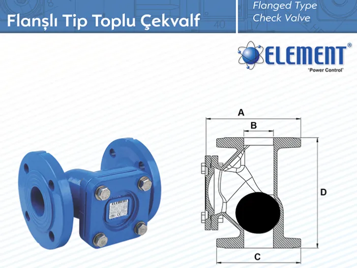 Element Flanşlı Tip Çekvalf