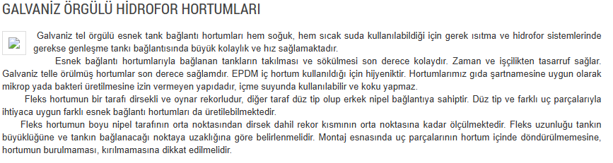 Element Galvaniz Örgülü Hidrofor Hortumları