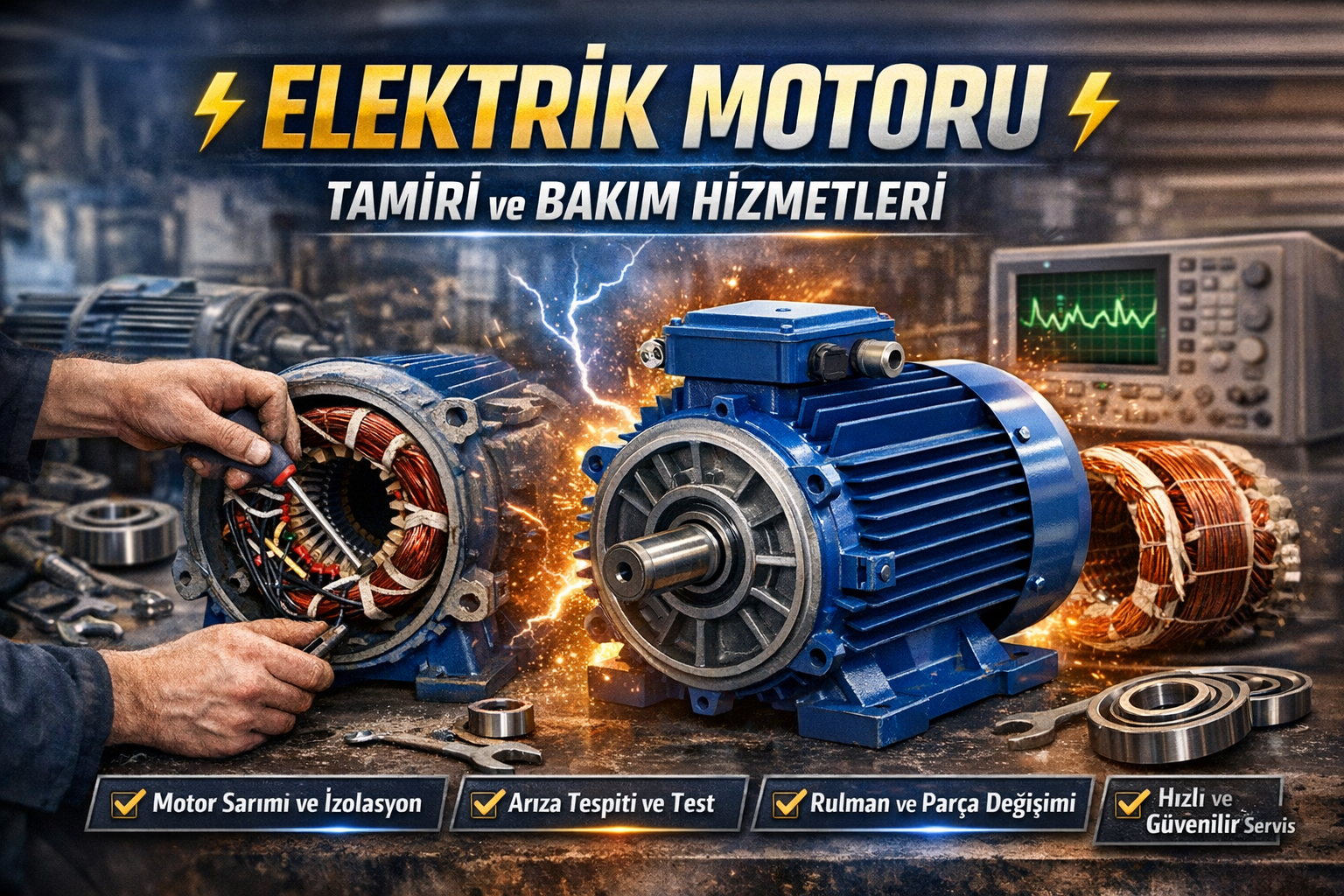 ⚡ Elektrik Motoru Tamiri ve Bakım Hizmetleri ⚡